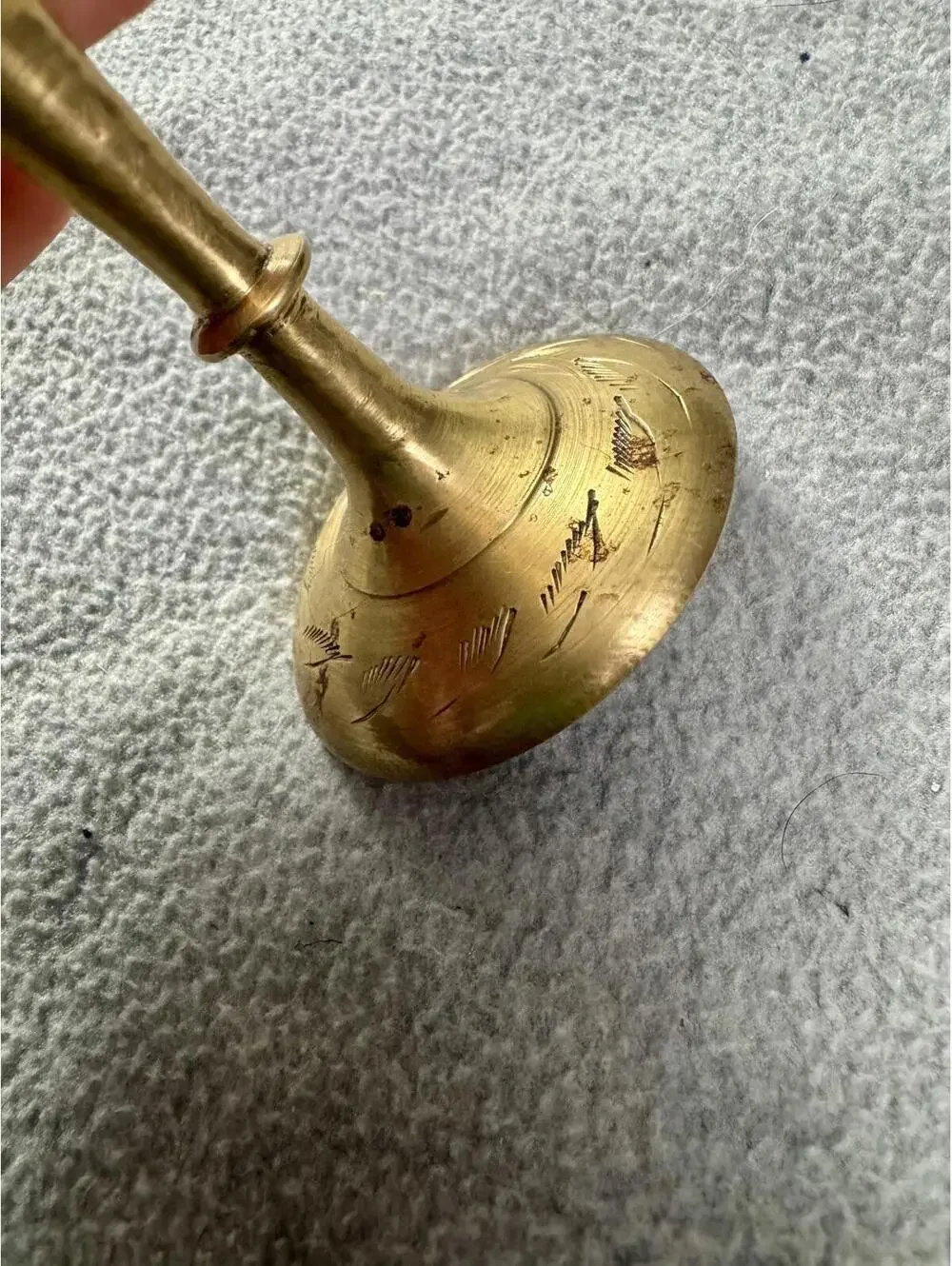 vintage etched brass bud vase floral engraving small‎ decor 8in